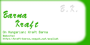 barna kraft business card